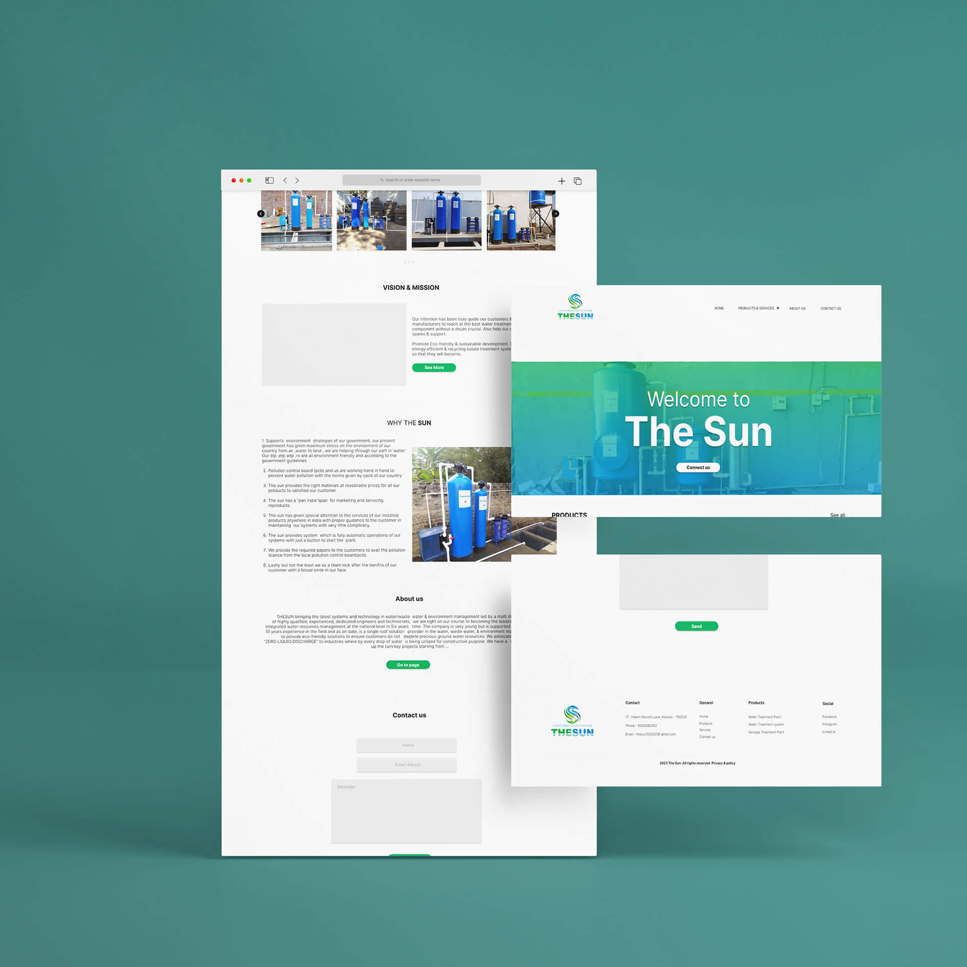 Water purifier company website design project by Decodeinfy